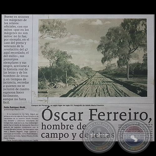 SCAR FERREIRO, HOMBRE DE CAMPO Y DE LETRAS - Por GUIDO RODRGUEZ ALCAL - Domingo, 25 de febrero de 2018